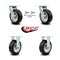 Service Caster 6 Inch Rubber on Aluminum Caster Set with Roller Bearings 2 Swivel Lock 2 Rigid SCC-30CS620-RAR-BSL-2-R-2 - alternate 1